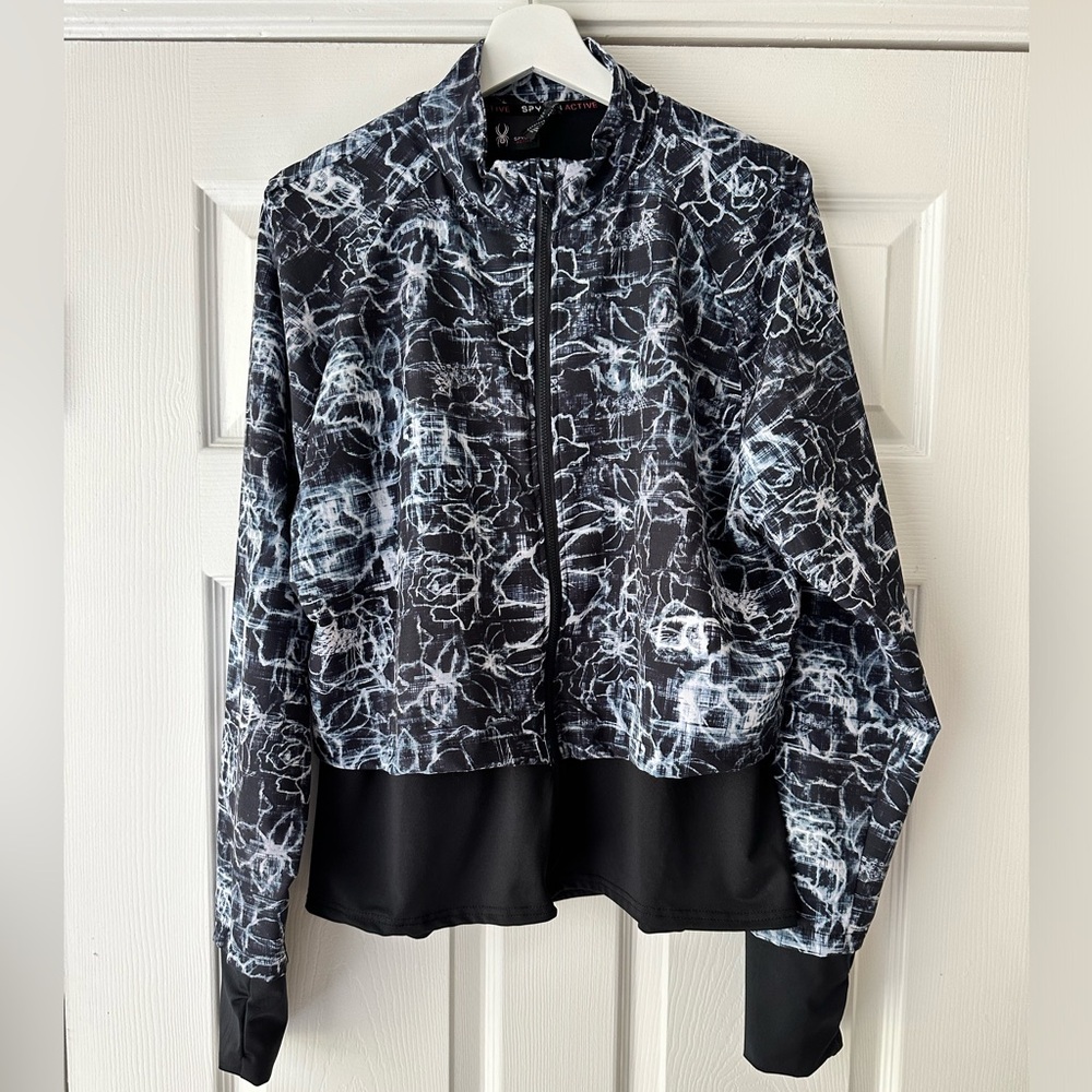 SPYDER Women’s Black and White Running Jacket size XL